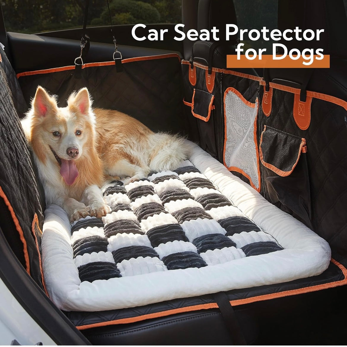 CozyRider™-Hard Bottom Dog Car Seat Protector + FREE Plush Bed