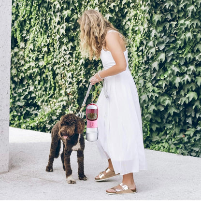2-in-1 Pet Water Bottle and Food Dispenser